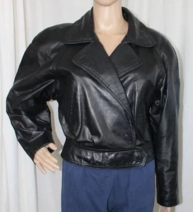 Chaqueta de cuero negro mediana vintage años 90 para mujer Wilsons - Imagen 1 de 12