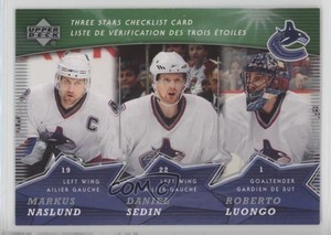 2007-08 McDonald's Three Stars Checklists Markus Naslund Daniel Sedin #CL6 HOF