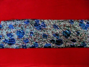 Velvet Cut-Out 52x8" Neck Scarf Blue & Green with White Accent - Picture 1 of 4