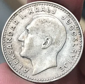 1931 Yugoslavia 10 Dinara - Aleksandar I - 7g .500 Silver - Picture 1 of 2