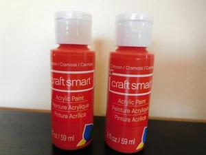 Lote de 2 pinturas acrílicas CRAFT SMART 2 OZ. - CARMESÍ - Imagen 1 de 2