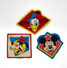Patchs à coudre Disney vintage ; Mickey Mouse ; Dingo & Donald Duck