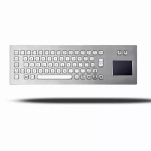 Brushed IP65 Kiosk Metal Industrial Keyboard With Touchpad rear panel mount - Picture 1 of 11