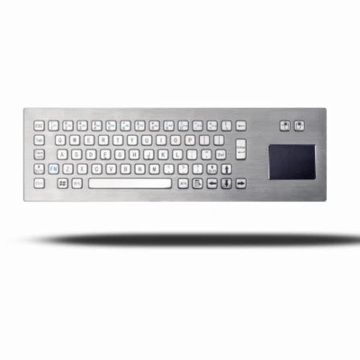 Brushed IP65 Kiosk Metal Industrial Keyboard With Touchpad rear panel mount - Image 1 of 4