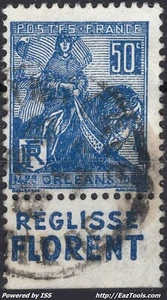 FRANCE N° 257 AVEC BANDELETTE REGLISSE FLORENT AVEC OBLITERATION  - Picture 1 of 2