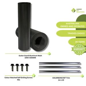 10m Aluminium 500mm Mesh Gutter Guard TILE ROOF Kit Including Fittings - Picture 1 of 14
