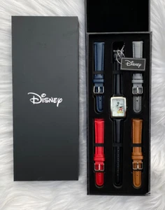 Disney Mickey Mouse WATCH Gift SET & 5-Color LEATHER BANDS New In GIFT BOX - Picture 1 of 11