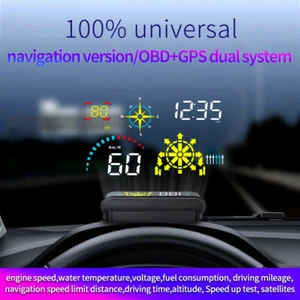 Head Up Display Projector Car Sync Speedometer Easy to Set HUD GPS Navigation - Picture 1 of 11