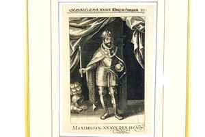 1664 Etching King Maximillion Hungary Portrait From Page 357 Nadasdy Mousoleum - Picture 1 of 11