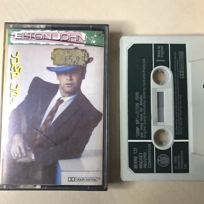 ELTON JOHN JUMP UP 1982 UK POP ROCK DOLBY SYSTEM CASSETTE TAPE PAPER LABELS - Image 1 of 4