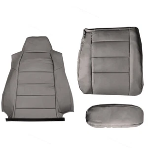 Passenger Bottom & Top Seat Cover Fits 2003-07 Ford F250 F350 Lariat Vinyl Gray - Bild 1 von 21