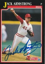JACK ARMSTRONG  CINCINNATI REDS  SIGNED 1991 SCORE CARD #231