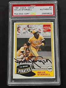 Willie Stargell Signed Autograph 1981 Coca-Cola #1 Pirates PSA/DNA - Picture 1 of 2