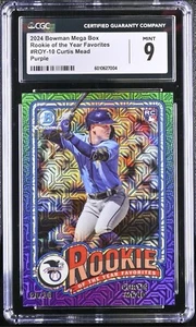 2024 Bowman Chrome Mega Curtis Mead #ROY-10 Purple /250 ROY Favorites CGC 9 Rays - Picture 1 of 2