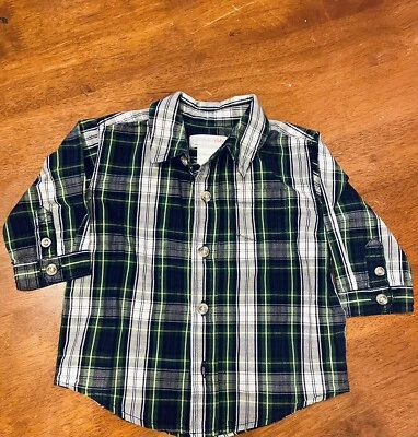 Camisa WonderKids 6-9 meses a cuadros manga larga con botones - Niño pequeño Foto 1 de 2