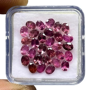 5.19 Cts Natural Pink Tourmaline Lot 30 Pcs 4x3 mm Oval Cut Untreated Gemstones - Picture 1 of 8
