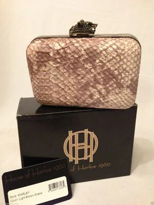 House Of Harlow Marley Hand Bag in Light Brown Snake NEW - Image 1 of 3