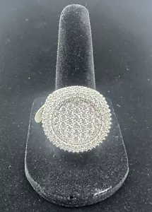 Icy VVS Moissanite Trendy Hip Hop Ring Size 8 Fully Iced Men’s Sterling Silver - Picture 1 of 8