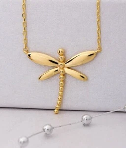 925 Sterling Silver Dragonfly Necklace, Handmade Dragonfly Necklace - Picture 1 of 7