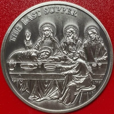 1996 CHRISTIANITY MEDAL "THE LAST SUPPER" JESUS 20 gr .999 SILVER AMERICAN MINT - Image 1 of 2