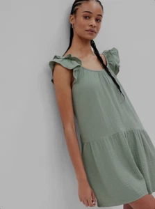 NWT GAP Crinkle Gauze Tank Mini Dress Sz 2XL Peasant Prairie Cottage Boho Beach - Picture 1 of 9