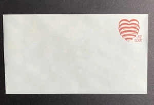 U.S. Stamps SC #U637. 32¢ Spiral Heart Postal #6 3/4 Regular Envelope - Picture 1 of 2