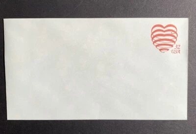 U.S. Stamps SC #U637. 32¢ Spiral Heart Postal #6 3/4 Regular Envelope - Image 1 of 2