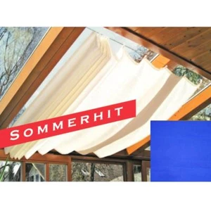Sonnensegel Seilspannmarkise f. Pergola Beschattung Laufhaken 420x145cm Blau - Bild 1 von 1