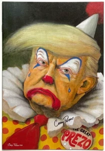 HAHA #1 CASEY PARSONS EXKLUSIV TRUMP TRAURIGER CLOWN JUNGFRAU VARIANTE SIGNIERT MIT COA FAST NEUWERTIG. - Bild 1 von 2