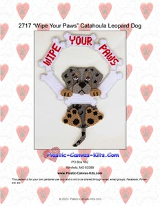 Wipe Your Paws-Catahoula Leopard Dog-Plastic Canvas Pattern or Kit - Picture 1 of 1