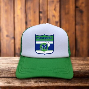 Cappello da camionista da uomo Dallas Mavericks verde snapback logo retrò berretto da basket - Foto 1 di 6