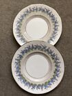 VTG Made in England PLANT  TUSCAN  White/Forget Me Not Floral Side Plates 2