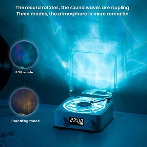 Altavoz Bluetooth con Tocadiscos Retro Ruido Blanco Forma Vitrola con Luz RGB - Imagen 1 de 27
