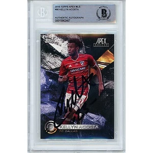 2016 Topps Apex MLS #90 Kellyn Acosta Signed Card AUTO Beckett Slabbed FC Dallas - Picture 1 of 5