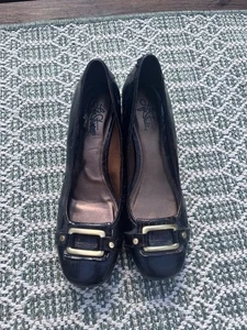 LifeStride Womens Lynx Size 10M Faux Patent Slip On Low Block Heels - Picture 1 of 6