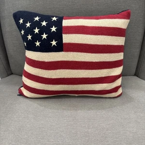Ralph Lauren Vintage Look American Flag Throw Pillowcase w/ Pillow 12x10 - Picture 1 of 5
