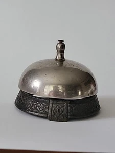 Antique Victorian Eastlake Front Desk Bell Hotel Motel Cast Iron Base 2.75"×2.5" - Picture 1 of 9
