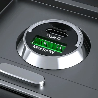Cargador de Teléfono USB Tipo-C QC3.0 100W Carga Rápida Auto Coche Interior Accesorios Foto 1 de 4