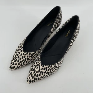 Clarks Laina Court Kitten Heels Beige Cheetah Animal Print Calf Hair 6.5 - Picture 1 of 10