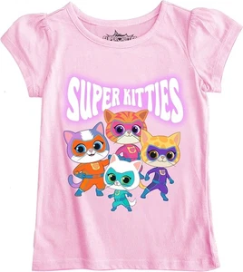 Disney Girls Juniors Super Kitties Short Sleeve Tee 5T, Light Pink(01)  - Picture 1 of 1
