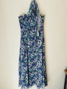 Vestido Shoshanna Medianoche Mujer Floral Un Hombro Corbata Talla 14... L61, W35, B36 - Imagen 1 de 8