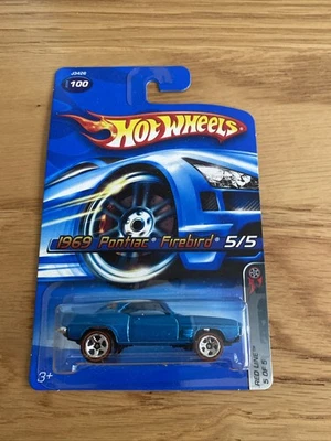 2006 Hot Wheels 1969 Pontiac Firebird #100 Metalflake Blue Red Line 5/5 B10 - Imagem 1 de 4