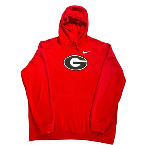 Nike Georgia Bulldogs Felpa con Cappuccio Pullover Felpa Uomo XXL Pile Rosso - Foto 1 di 12