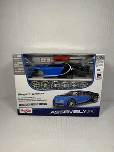 Maisto Bugatti Chiron Blue and Black Die-Cast Model Kit 1:24 Scale - Picture 1 of 5