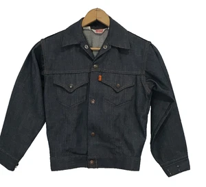 Vintage 70's Levis Denim Jacket Youth Boys Size 12 Made In USA Orange Tab - Picture 1 of 10