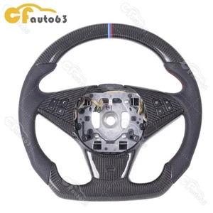 Real Carbon Fiber Black Leather Steering Wheel for BMW E60 E61 E63 E64 M5 - Picture 1 of 6