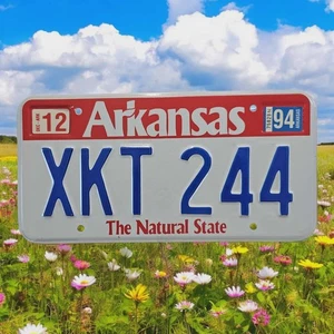1994 Arkansas The Natural State Muster Nummernschild XKT 244 mit Aufkleber - Bild 1 von 2