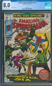 Amazing Spider-Man Annual #6 ⭐ CGC 8.0 ⭐ Sinister Six Romita Marvel Comic 1969 - Picture 1 of 2