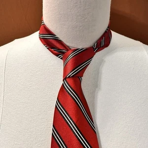 Mercedes Handarbeit Herren Krawatte Seide gestreift rot bunt klassisch Krawatte Krawatte - Bild 1 von 9