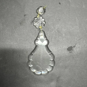 Antique Crystal Replacement Prism 4” French Pendalogue For Chandelier Preowned - Picture 1 of 16